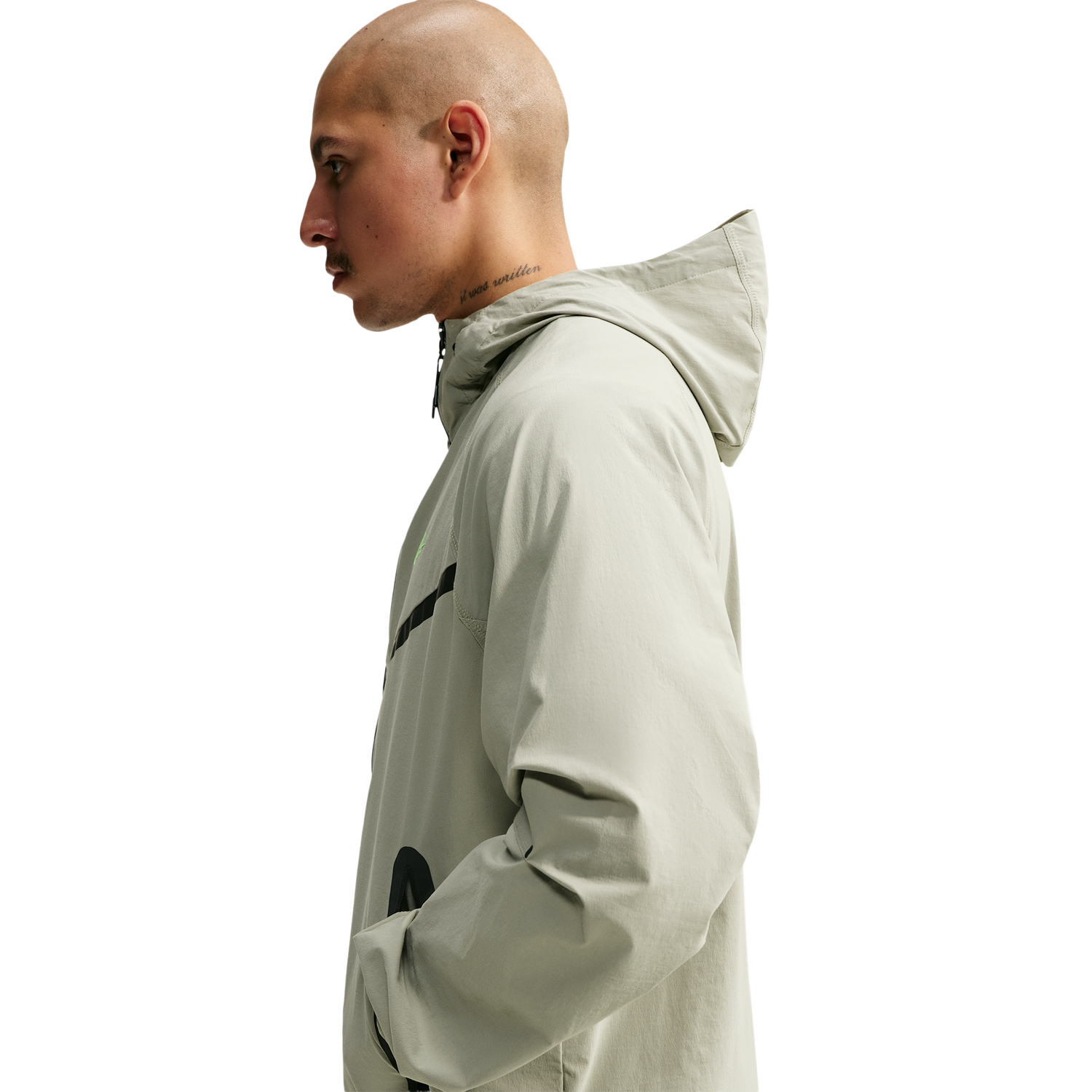 Nike Drifit Tech Woven Windrunner FZ Jacket - Men's - Spruce Fog/Spruce Fog/Barely Volt