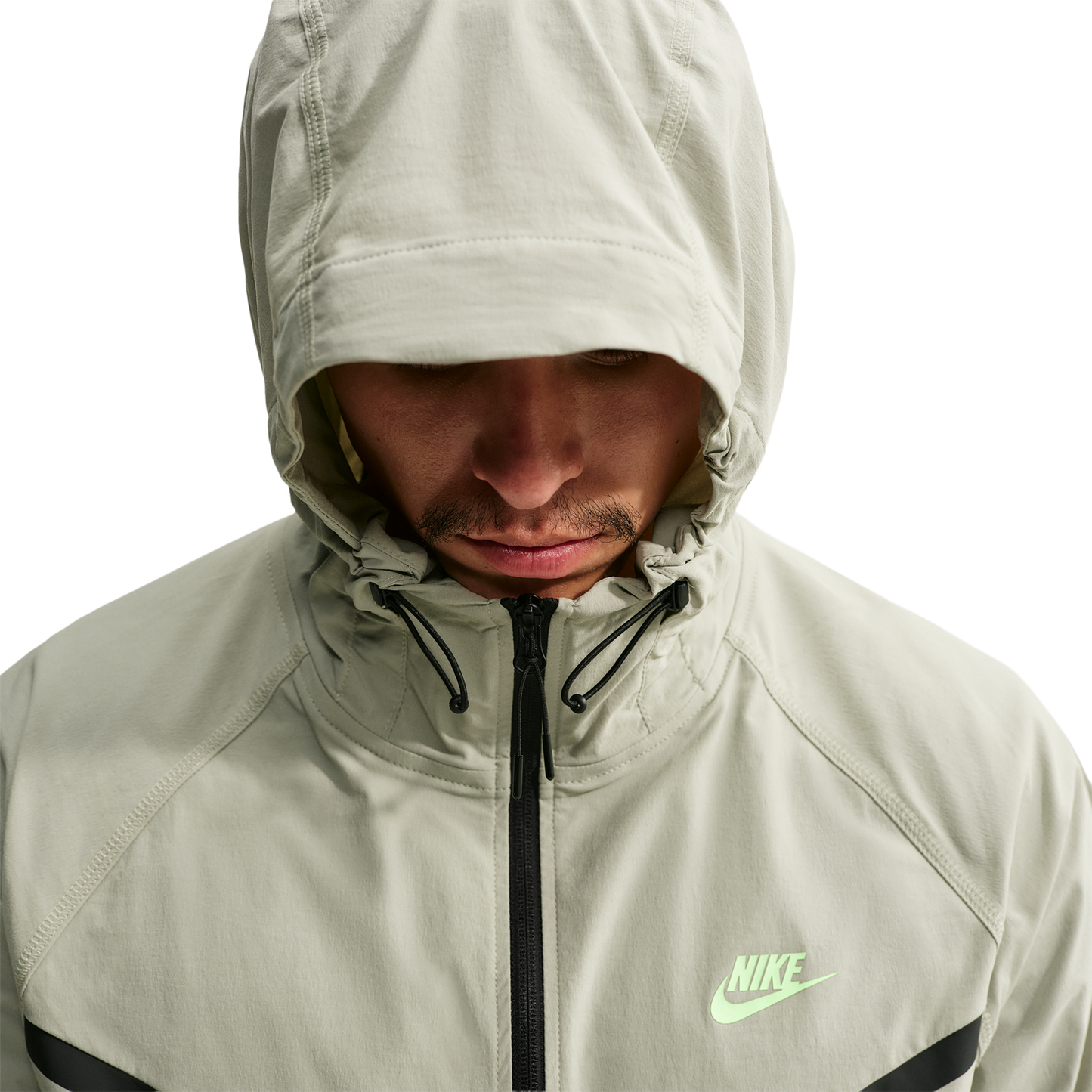 Nike Drifit Tech Woven Windrunner FZ Jacket - Men's - Spruce Fog/Spruce Fog/Barely Volt