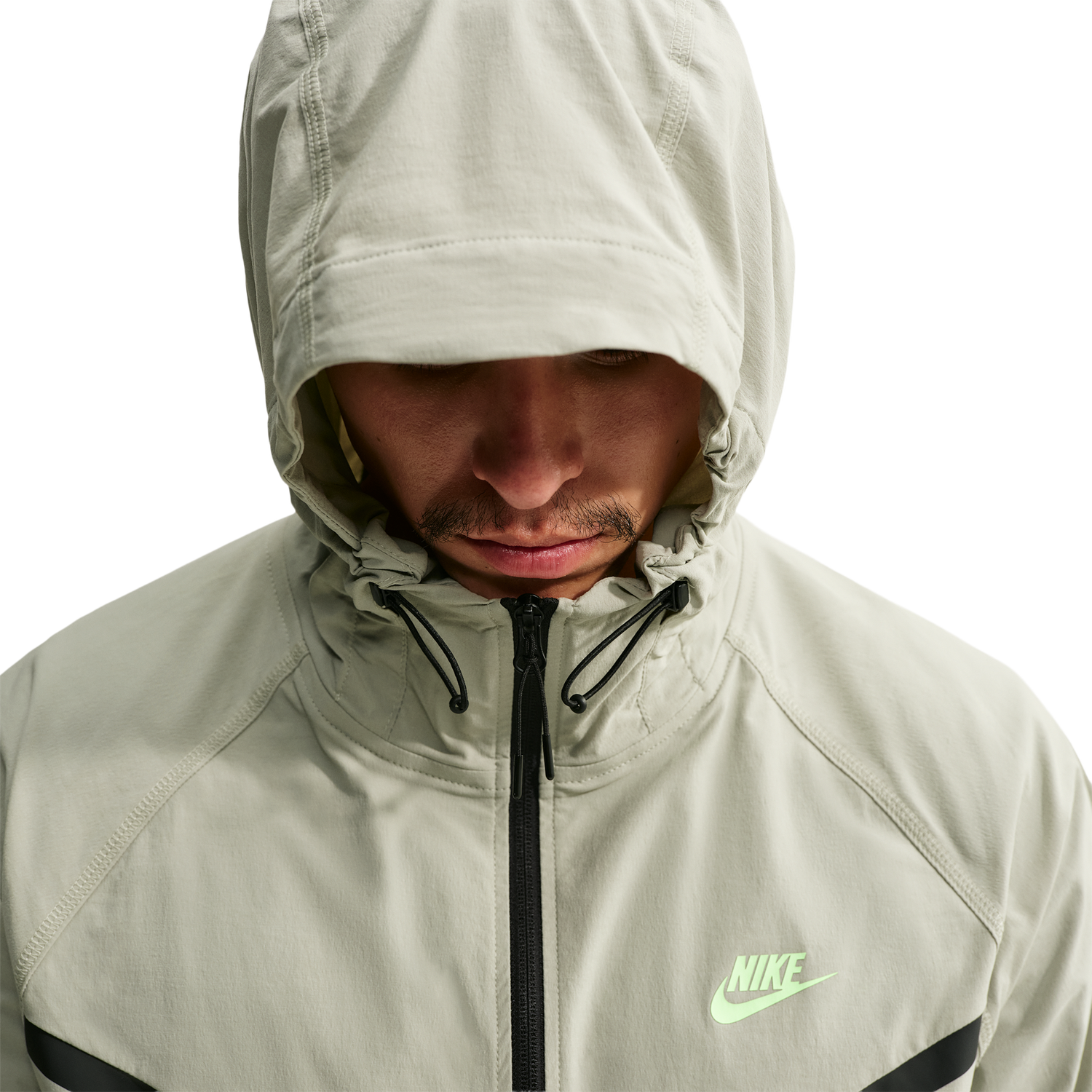 Nike Drifit Tech Woven Windrunner FZ Jacket - Men's - Spruce Fog/Spruce Fog/Barely Volt