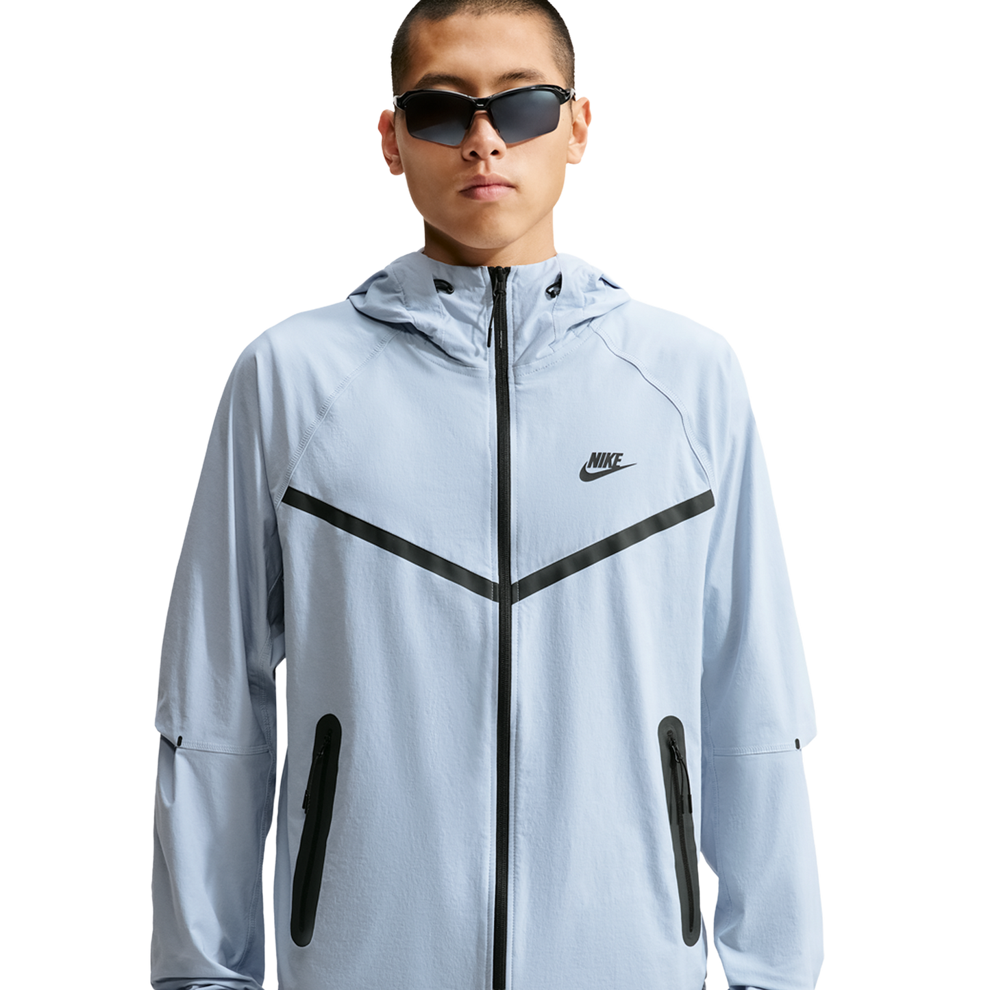 Nike Drifit Tech Woven Windrunner FZ Jacket - Men's - Light Armory Blue/Light Armory Blue/Black