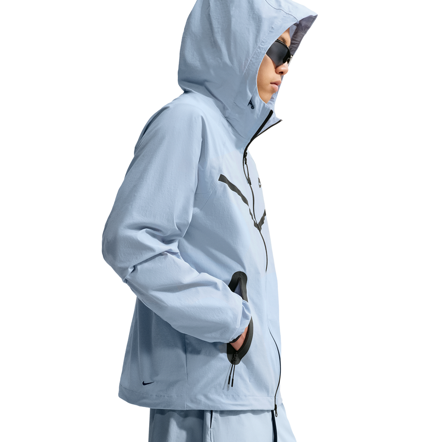 Nike Drifit Tech Woven Windrunner FZ Jacket - Men's - Light Armory Blue/Light Armory Blue/Black