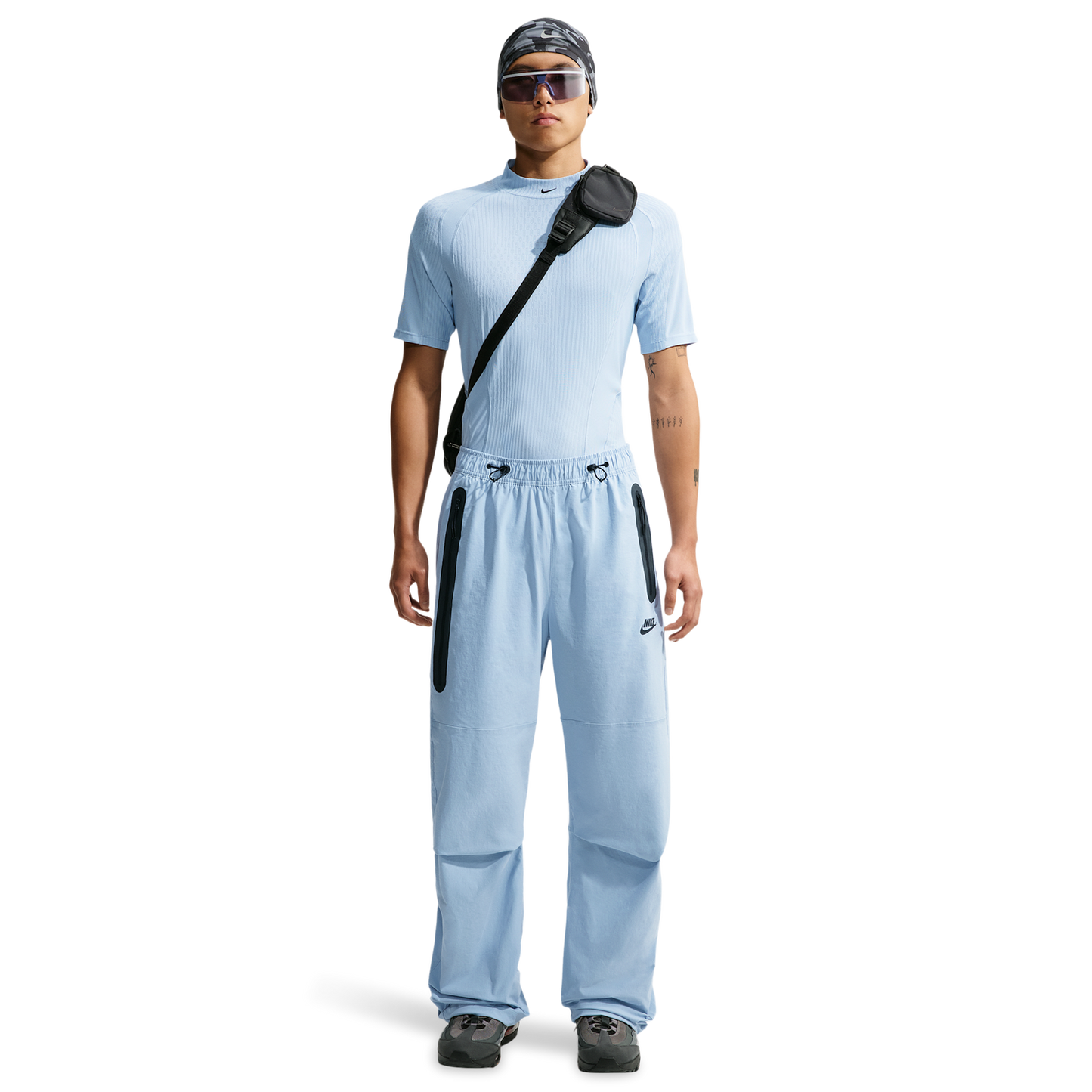 Nike Drifit Tech Woven Pant - Men's - Black/Light Armory Blue/Light Armory Blue