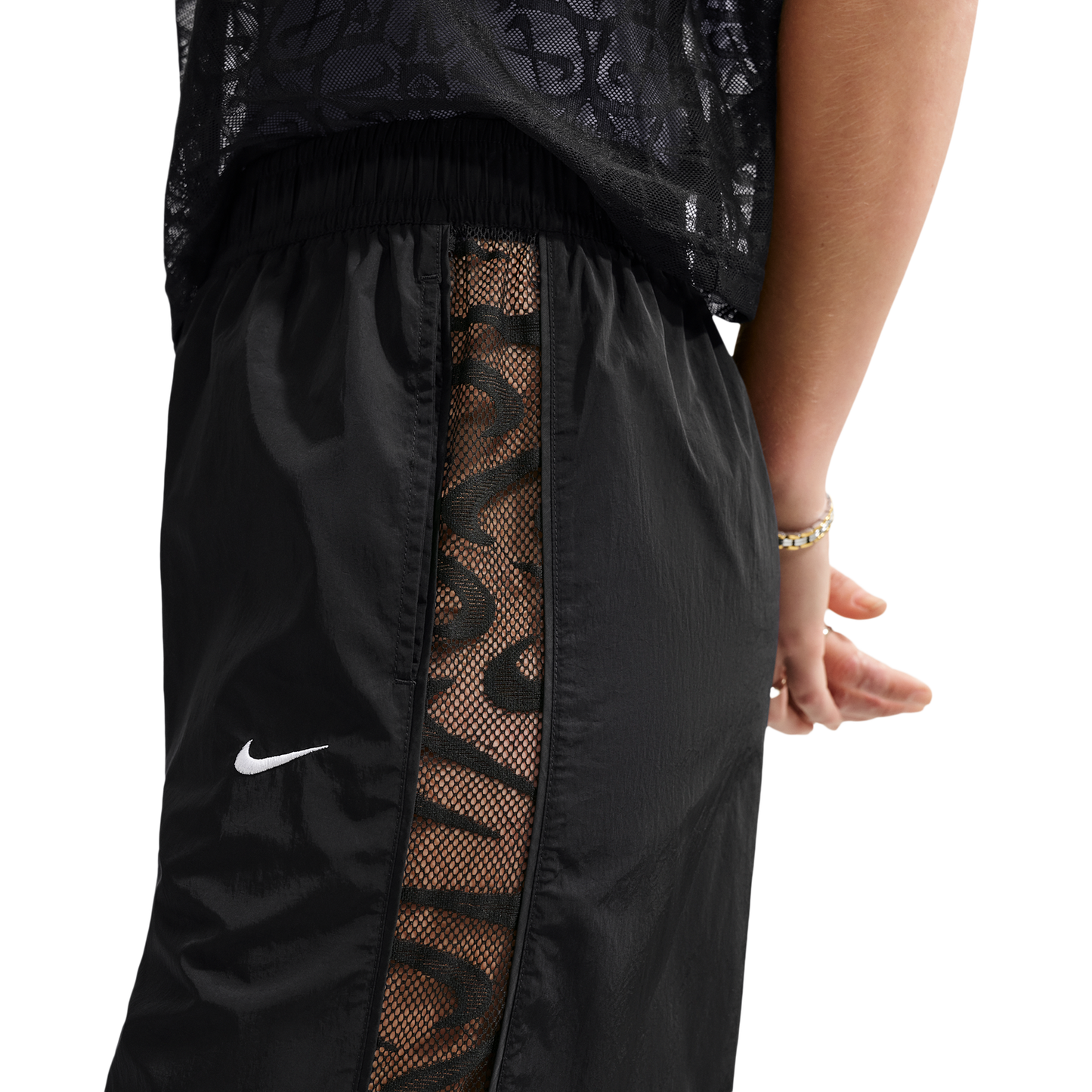 Nike Lace Inset Track Pant - Women's - White/Black/Black