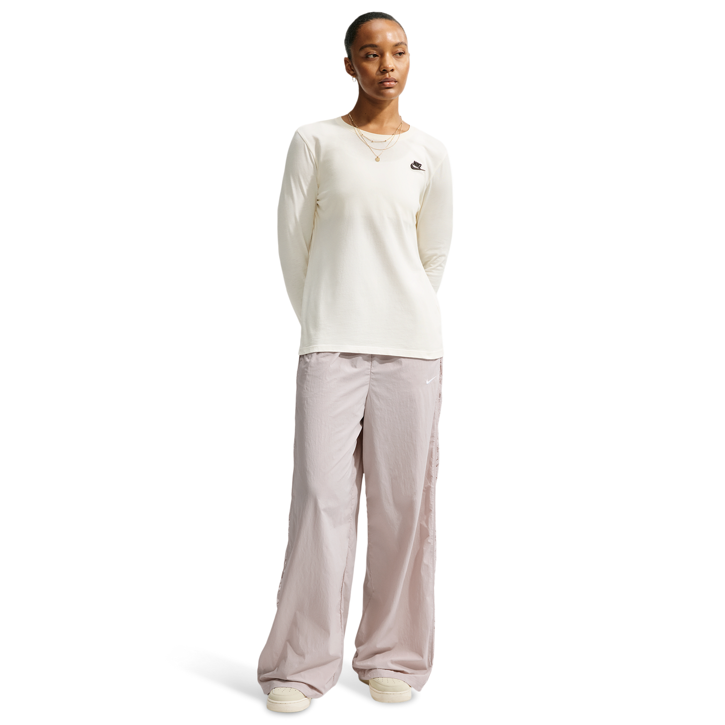 Nike Lace Inset Track Pant - Women's - Cream Ii/Cream Ii/White