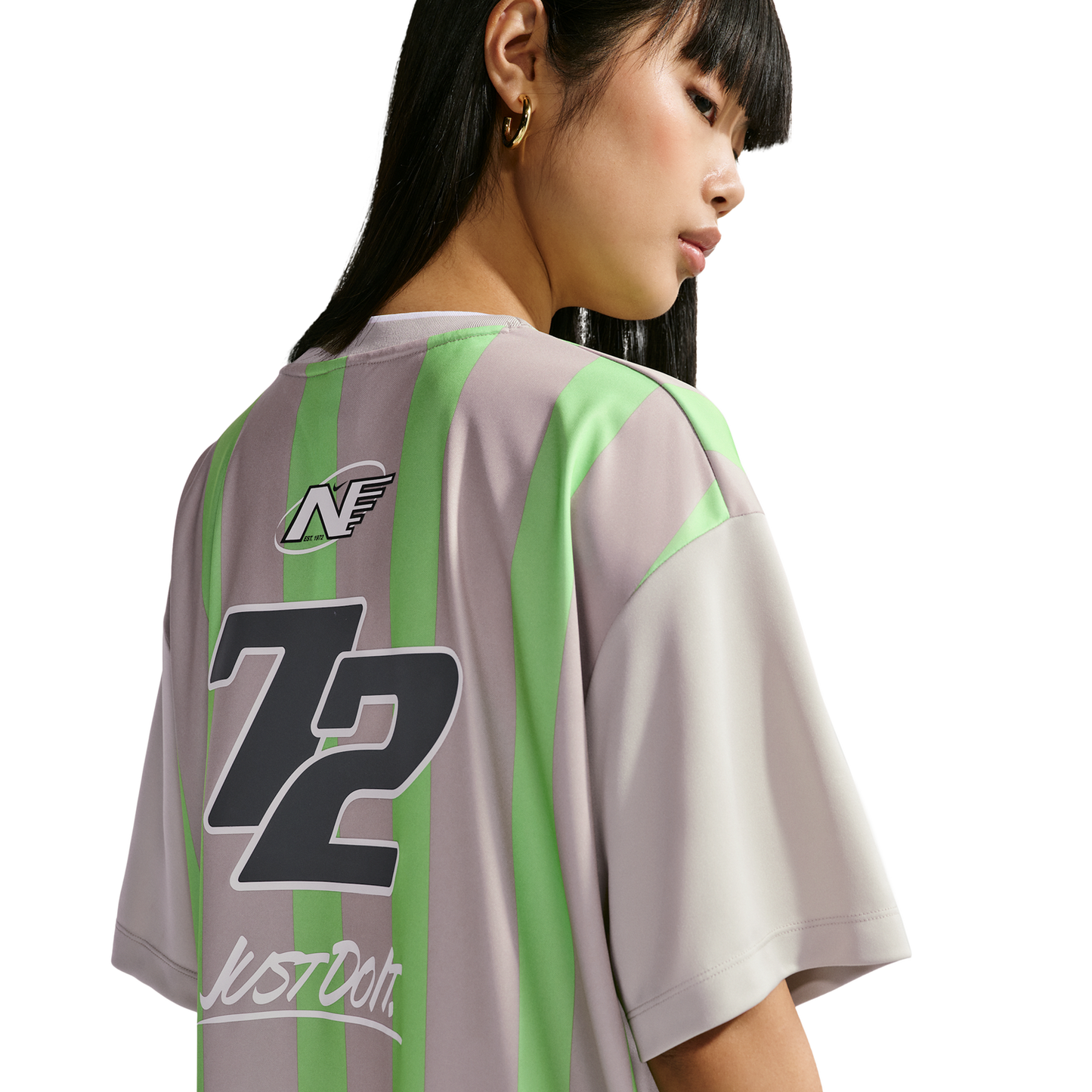 Nike Striped Jersey Mini Dress - Women's - Cream Ii/White/Illusion Green
