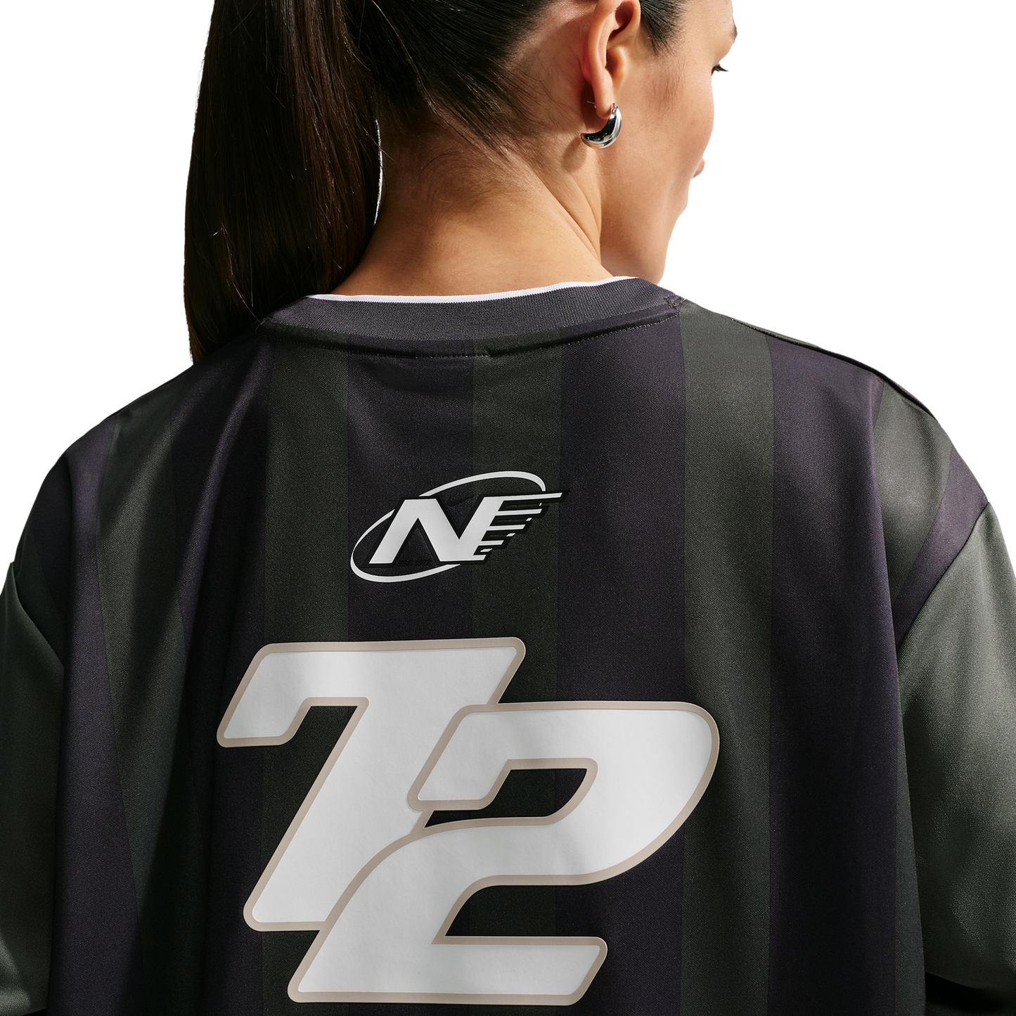 Nike Striped Jersey Mini Dress - Women's - Gridiron/White/Camo Green