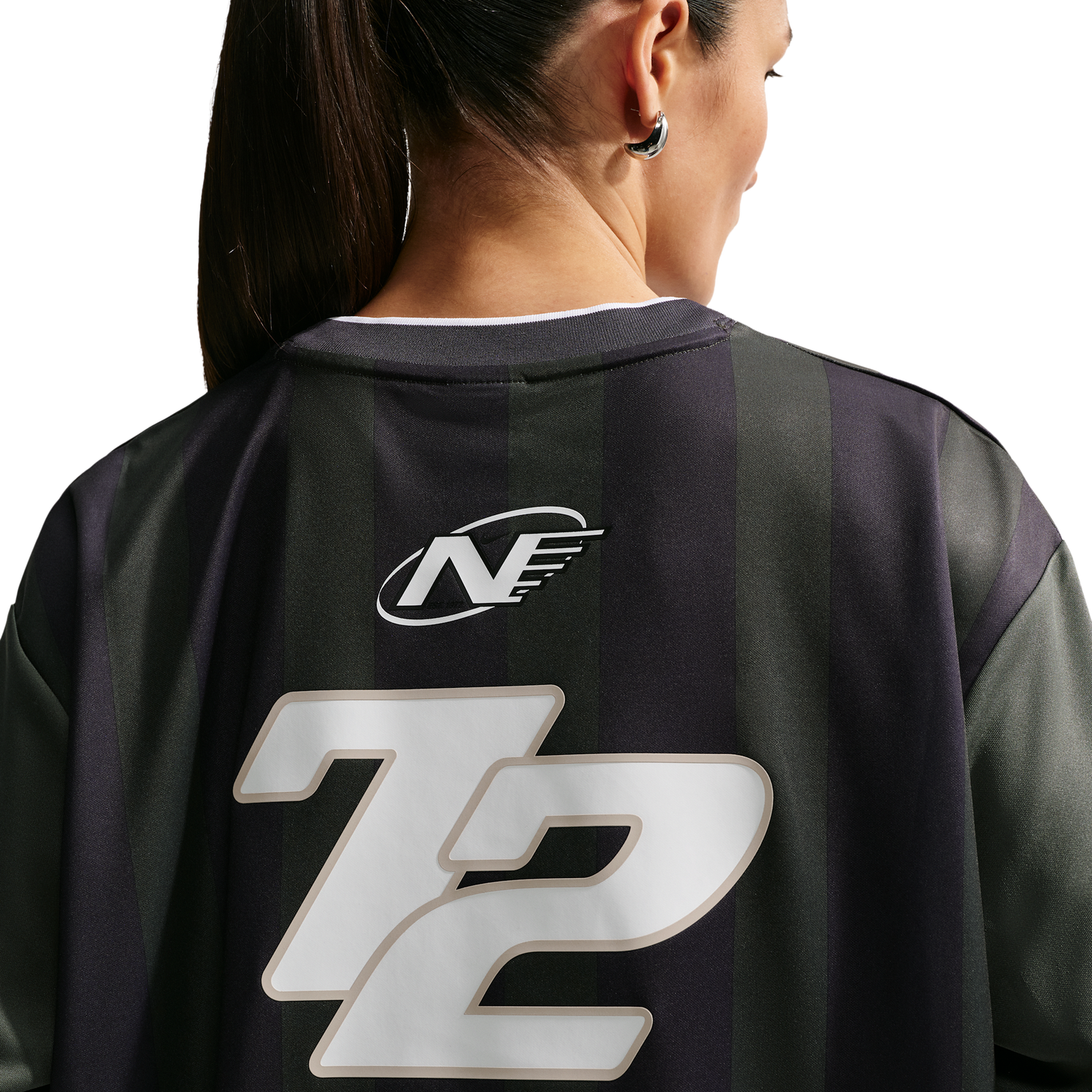 Nike Striped Jersey Mini Dress - Women's - Gridiron/White/Camo Green