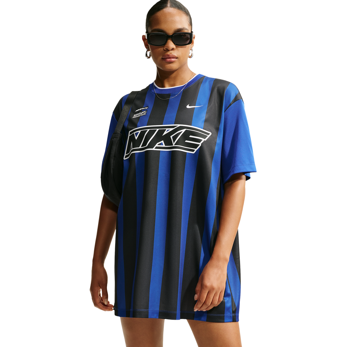 Nike Striped Jersey Mini Dress - Women's - Old Royal/White/Black