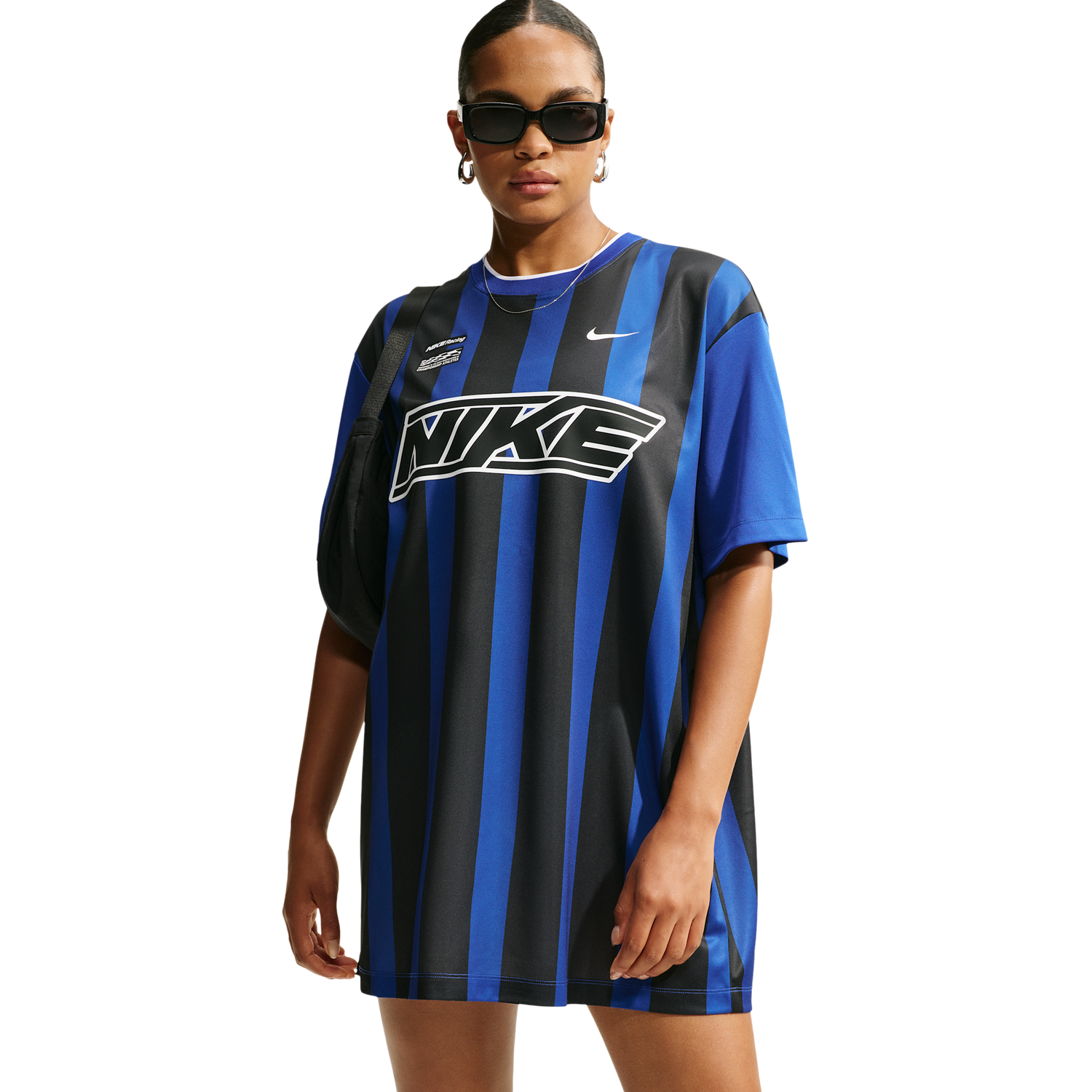 Nike Striped Jersey Mini Dress - Women's - Old Royal/White/Black
