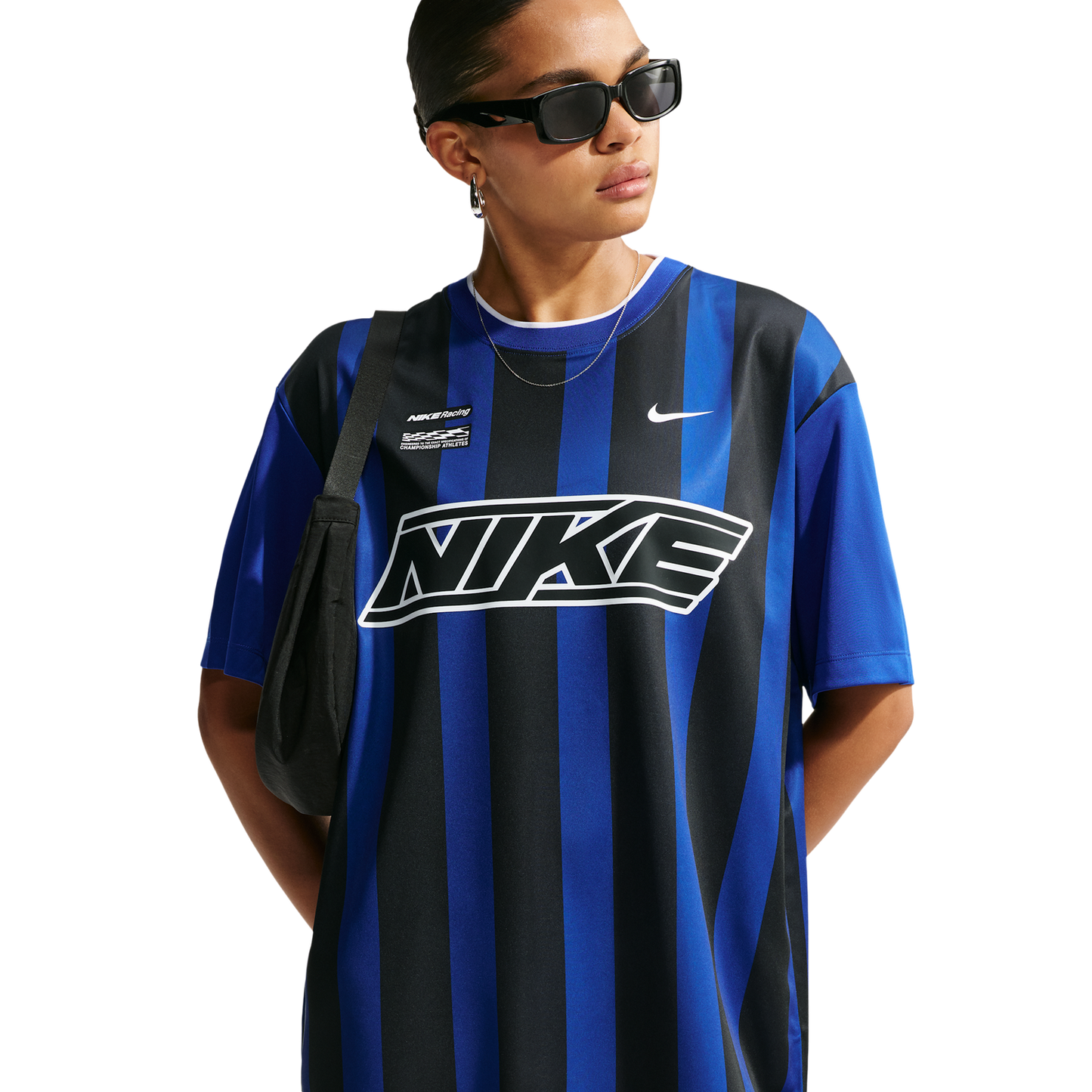 Nike Striped Jersey Mini Dress - Women's - Old Royal/White/Black