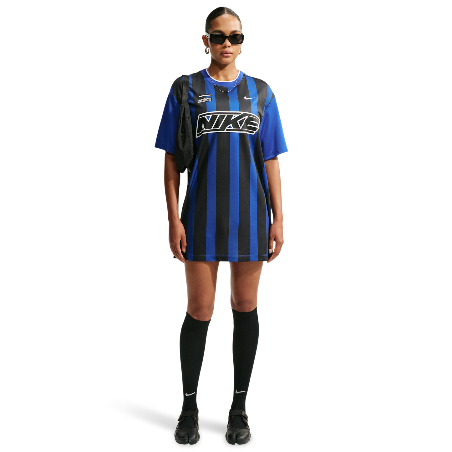 Nike Striped Jersey Mini Dress - Women's - Old Royal/White/Black