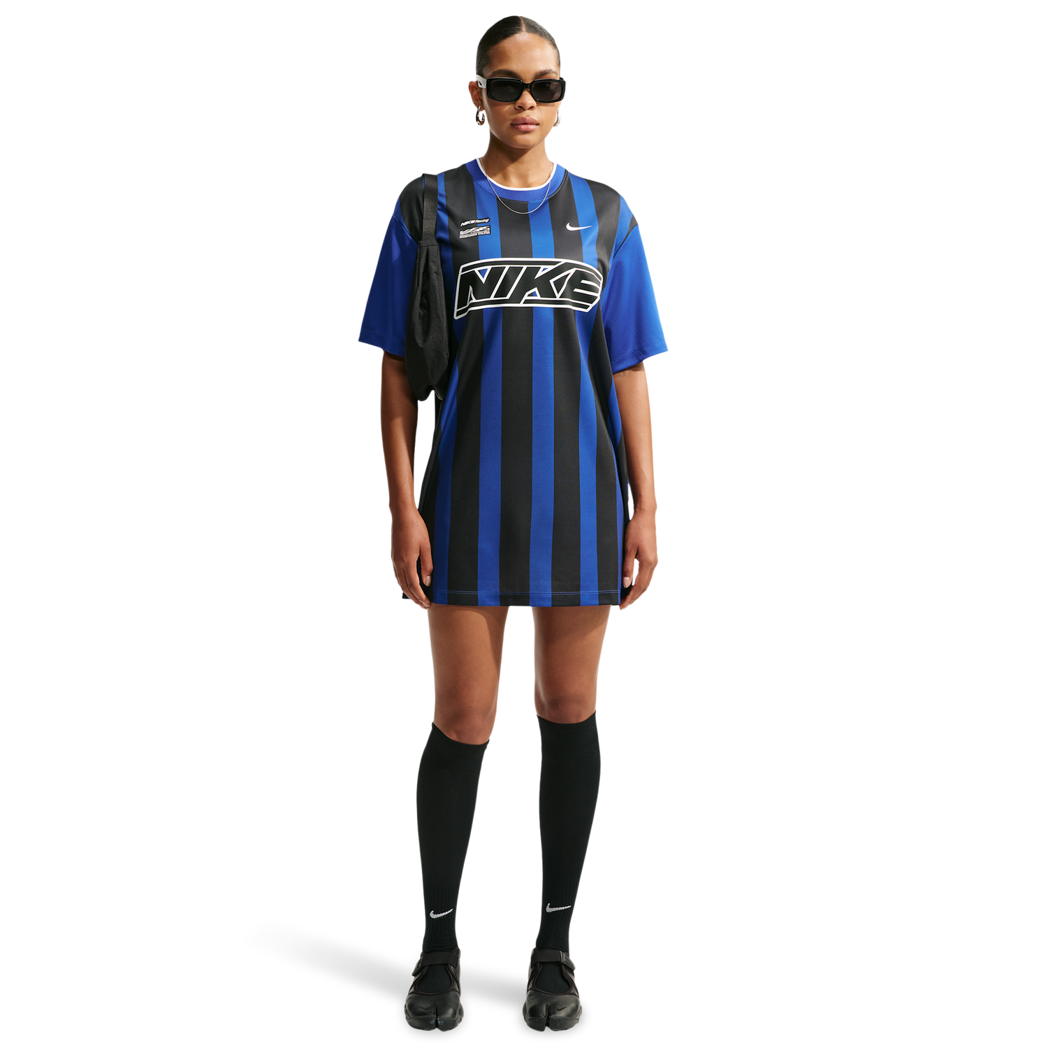 Nike Striped Jersey Mini Dress - Women's - Old Royal/White/Black