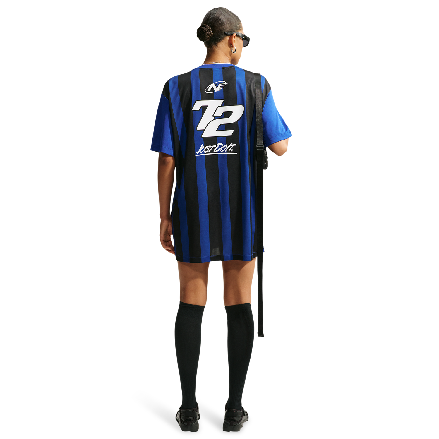 Nike Striped Jersey Mini Dress - Women's - Old Royal/White/Black