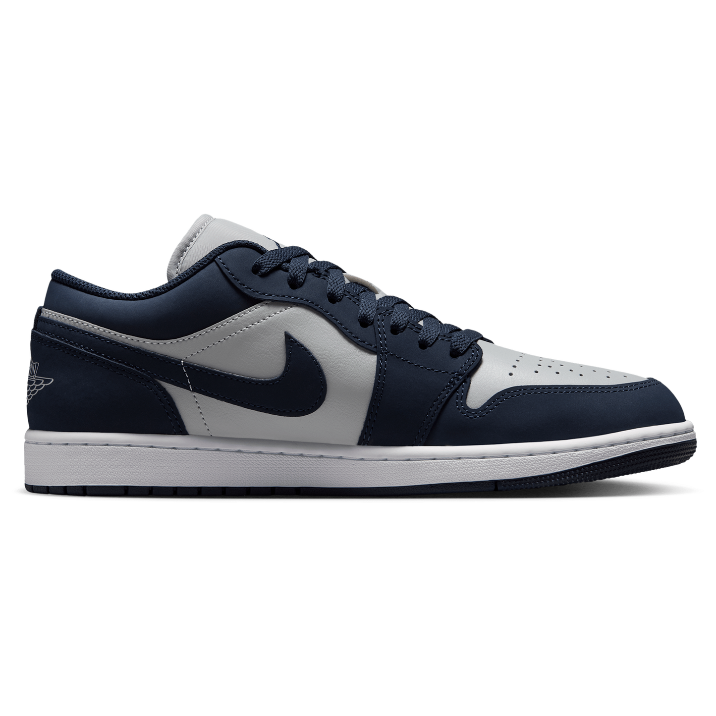 Jordan AJ 1 Low - Men's - Obsidian/Obsidian/Grey Fog