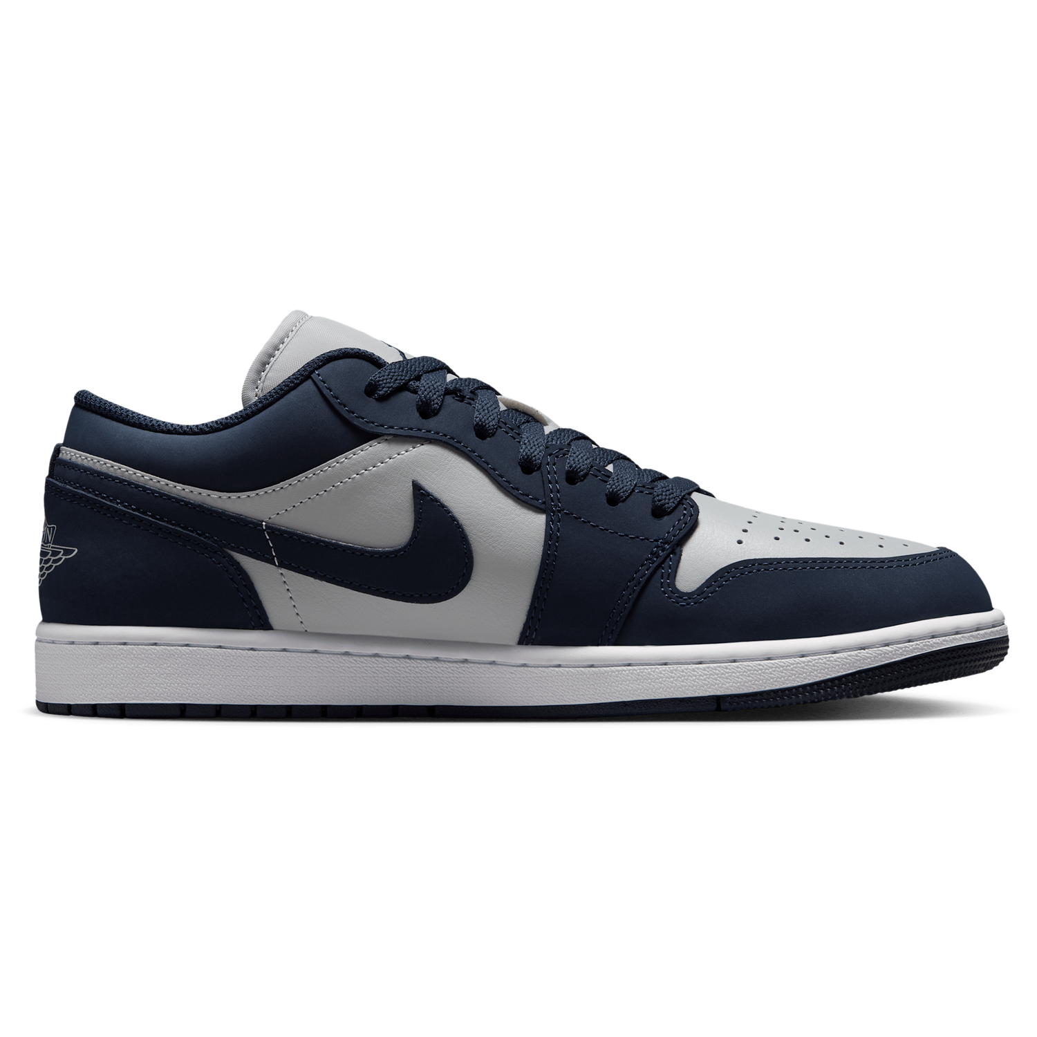 Jordan AJ 1 Low - Men's - Obsidian/Obsidian/Grey Fog