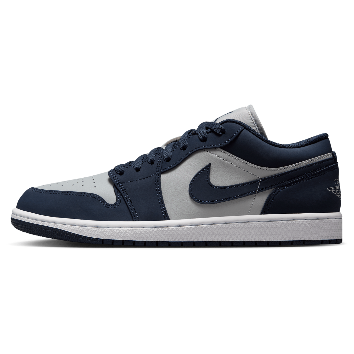 Jordan AJ 1 Low - Men's - Obsidian/Obsidian/Grey Fog