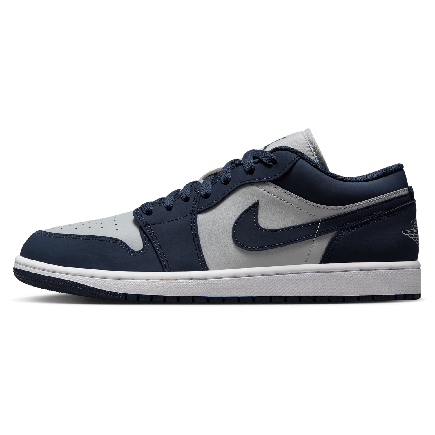 Jordan AJ 1 Low - Men's - Obsidian/Obsidian/Grey Fog