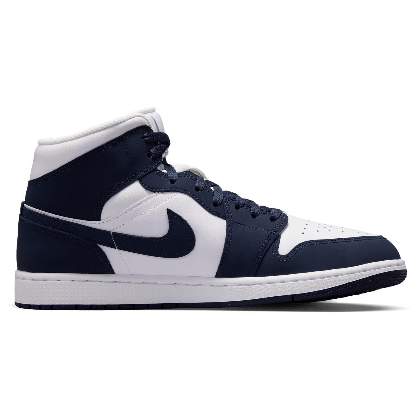 Jordan AJ 1 Mid - Men's - Obsidian/Obsidian/White