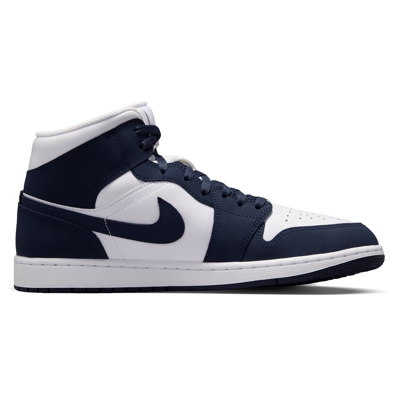 Jordan AJ 1 Mid - Men's - Obsidian/Obsidian/White