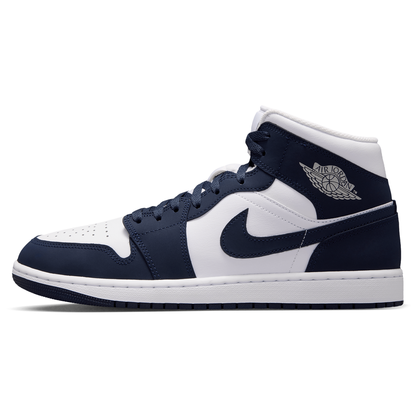 Jordan AJ 1 Mid - Men's - Obsidian/Obsidian/White