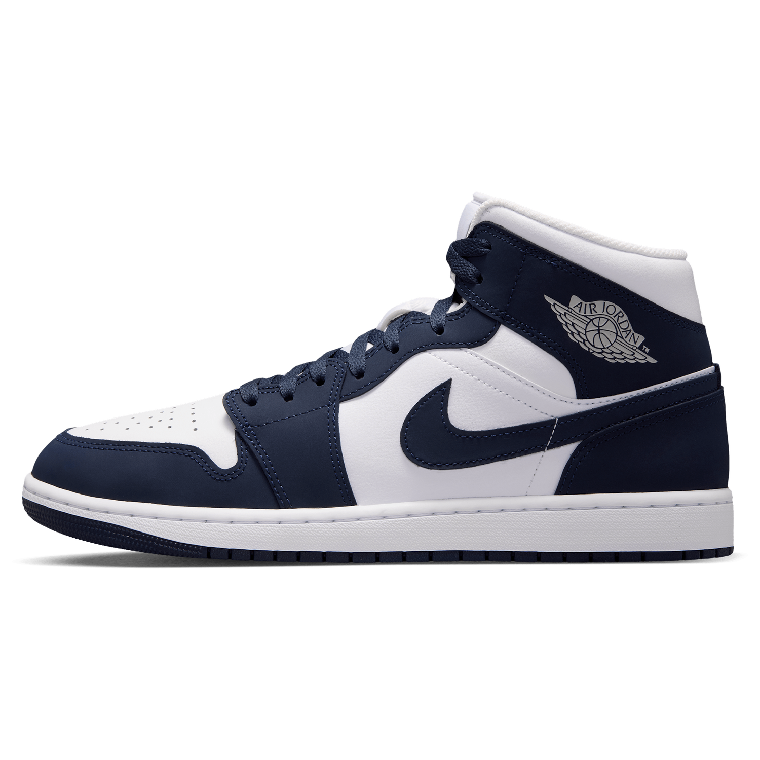 Jordan AJ 1 Mid - Men's - Obsidian/Obsidian/White