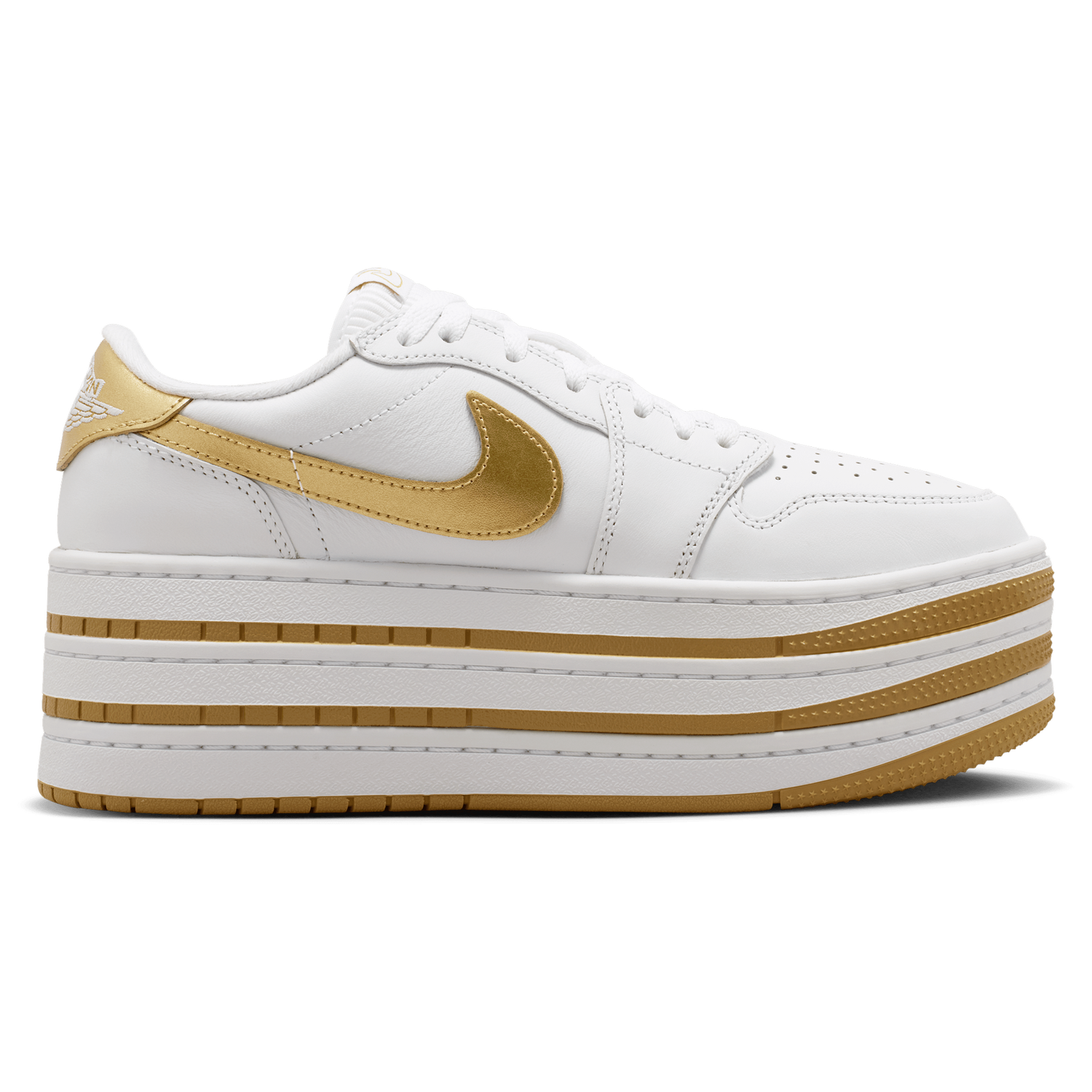 Jordan Aj1 Triple Stack SE - Women's - White/Metallic Gold/White
