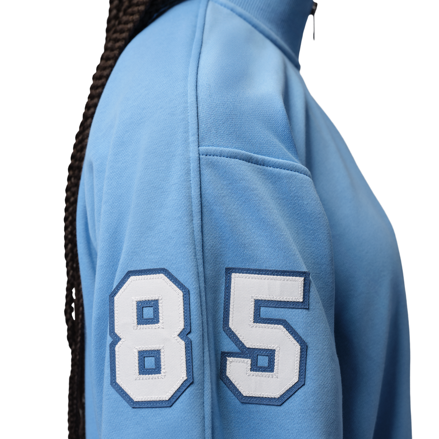 Jordan Brooklyn Fleece FT Qz GFX Crop - Women's - Blue Beyond/True Blue