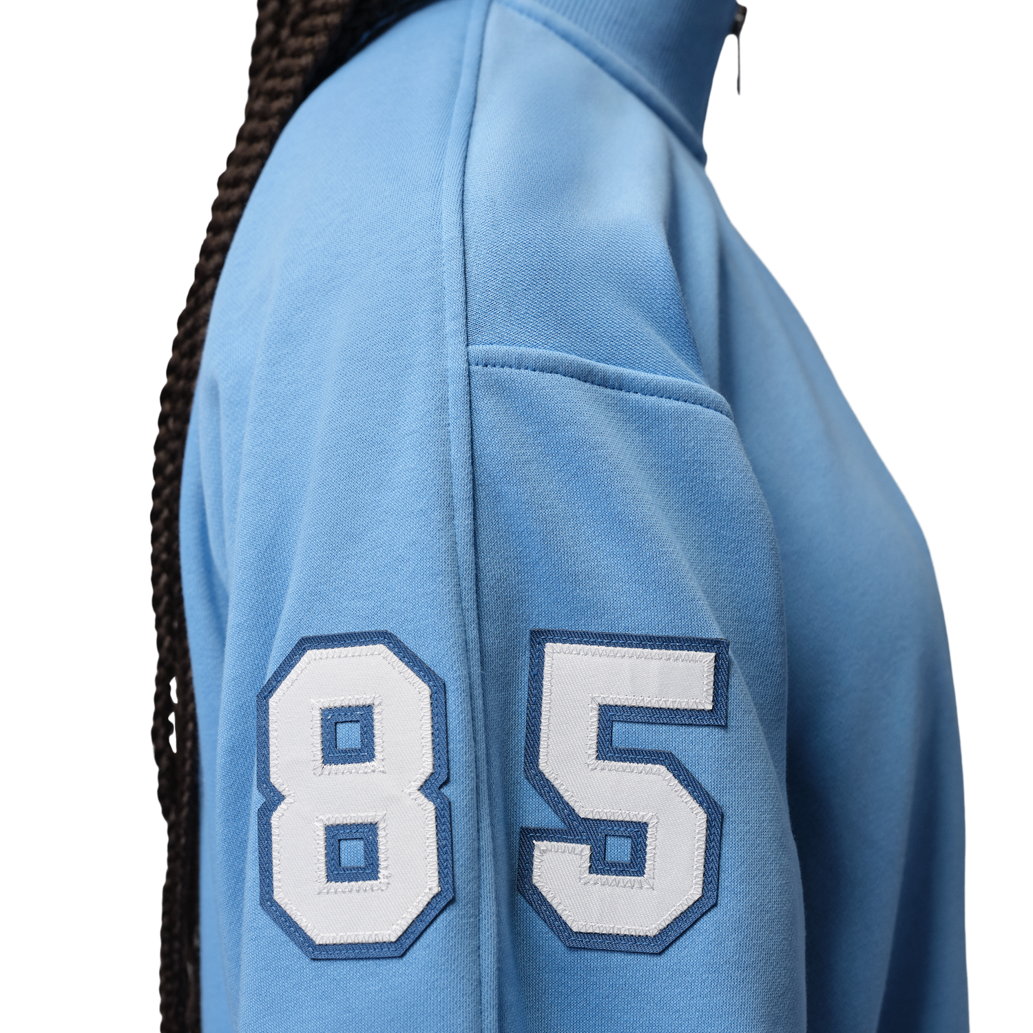 Jordan Brooklyn Fleece FT Qz GFX Crop - Women's - Blue Beyond/True Blue