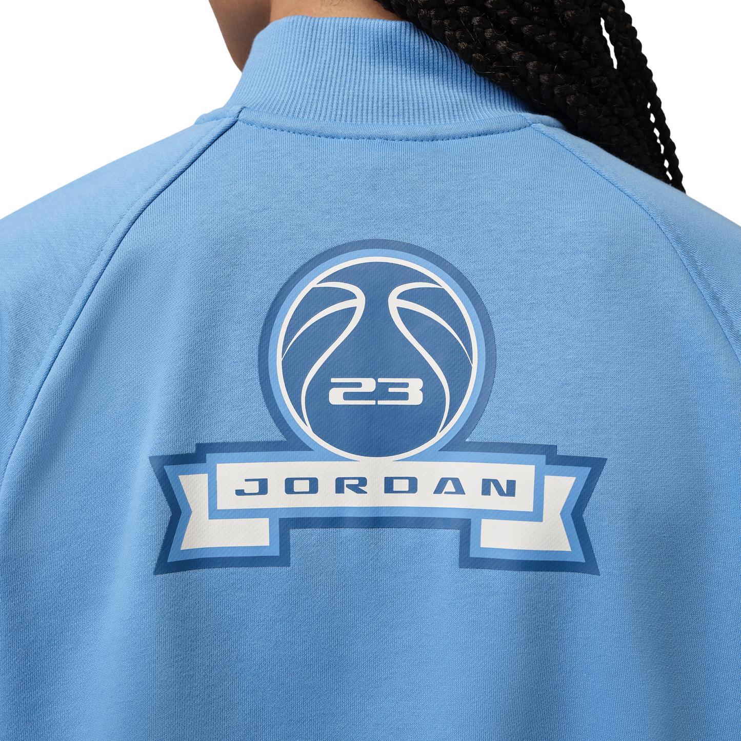 Jordan Brooklyn Fleece FT Qz GFX Crop - Women's - Blue Beyond/True Blue