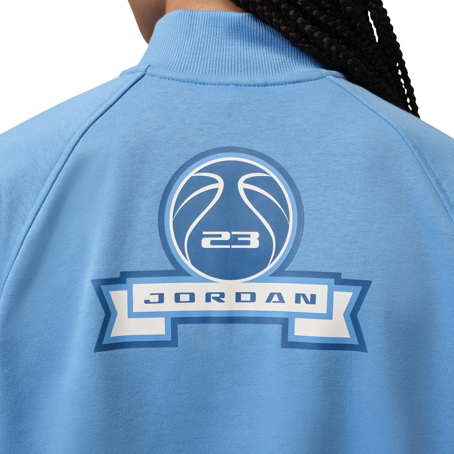 Jordan Brooklyn Fleece FT Qz GFX Crop - Women's - Blue Beyond/True Blue
