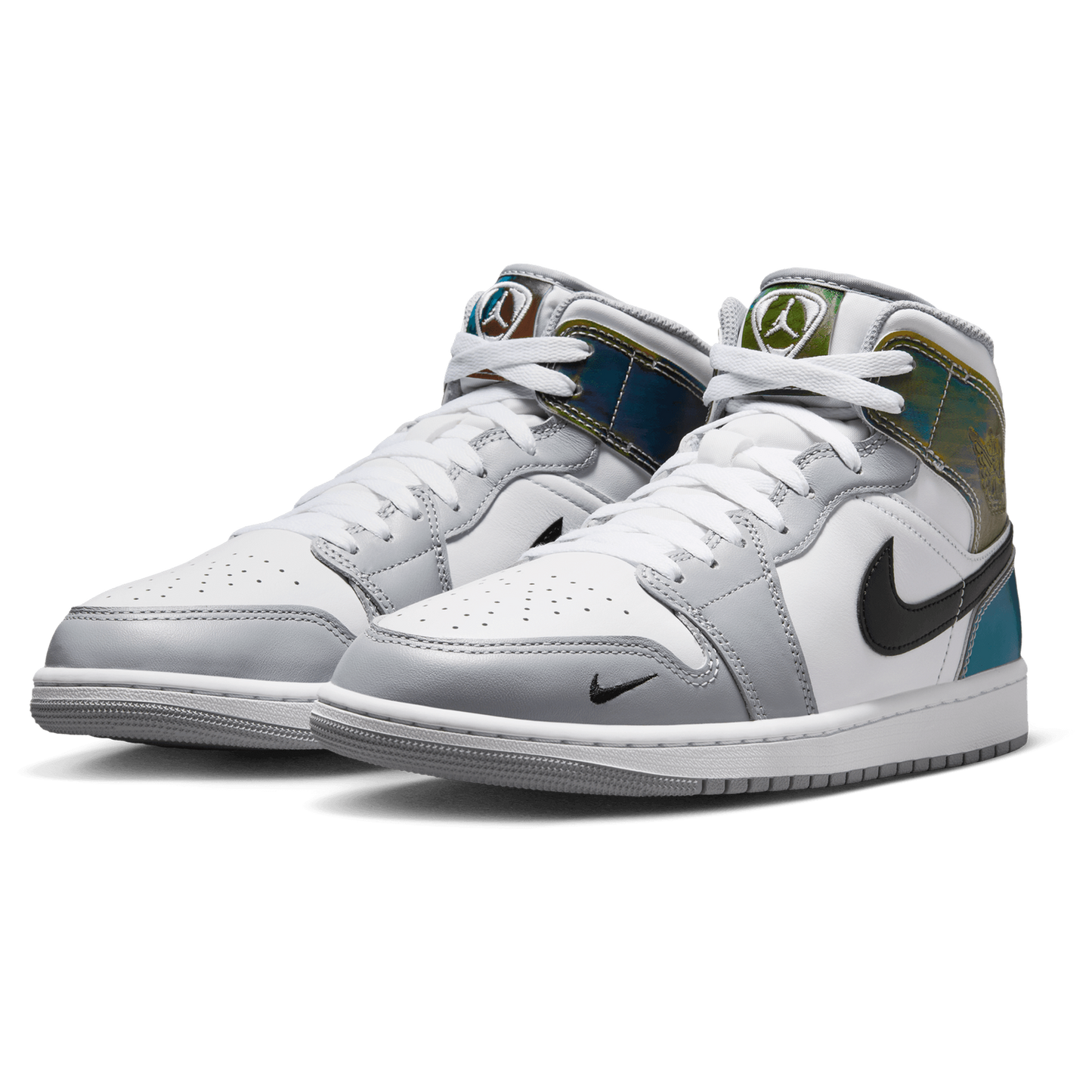 Jordan AJ 1 Mid SE FC - Men's - White/Wolf Grey/Multi
