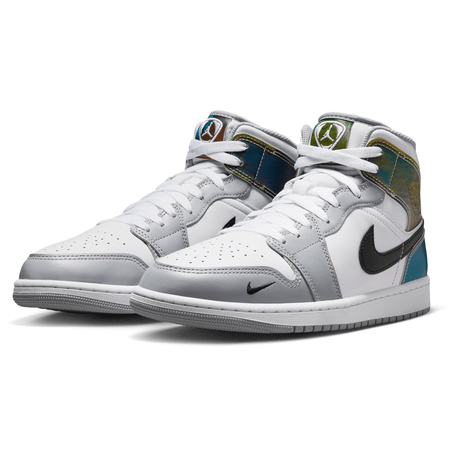 Jordan AJ 1 Mid SE FC - Men's - White/Wolf Grey/Multi