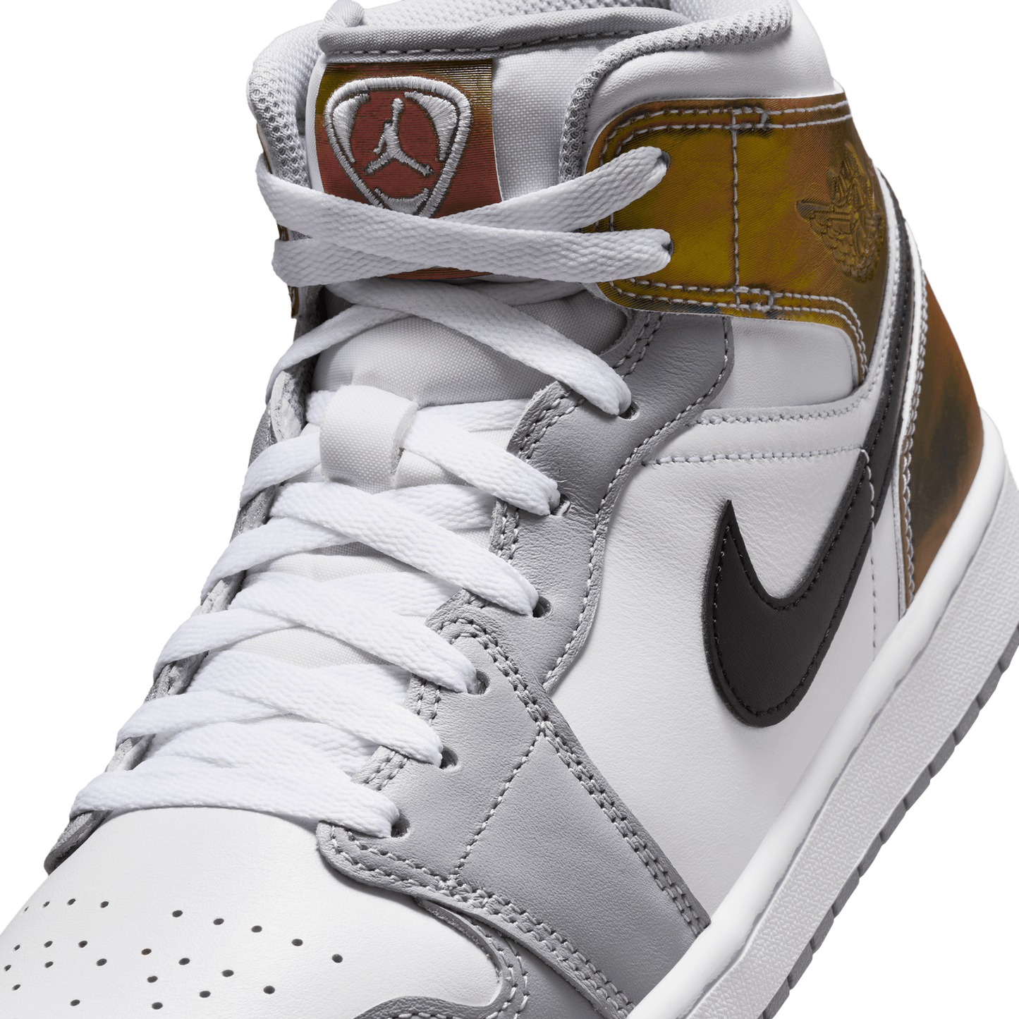 Jordan AJ 1 Mid SE FC - Men's - White/Wolf Grey/Multi