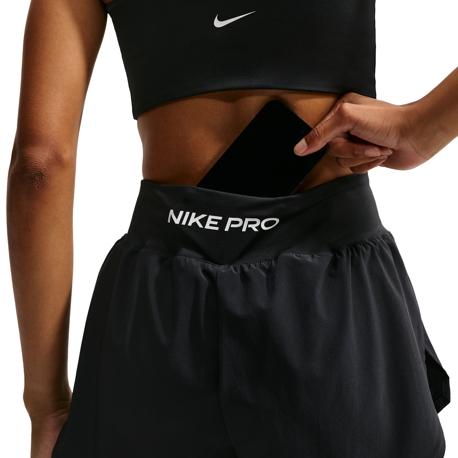 Nike Pro Dri-FIT Sculpt 2N1 3In High-Rise Short - Women's - White/Black