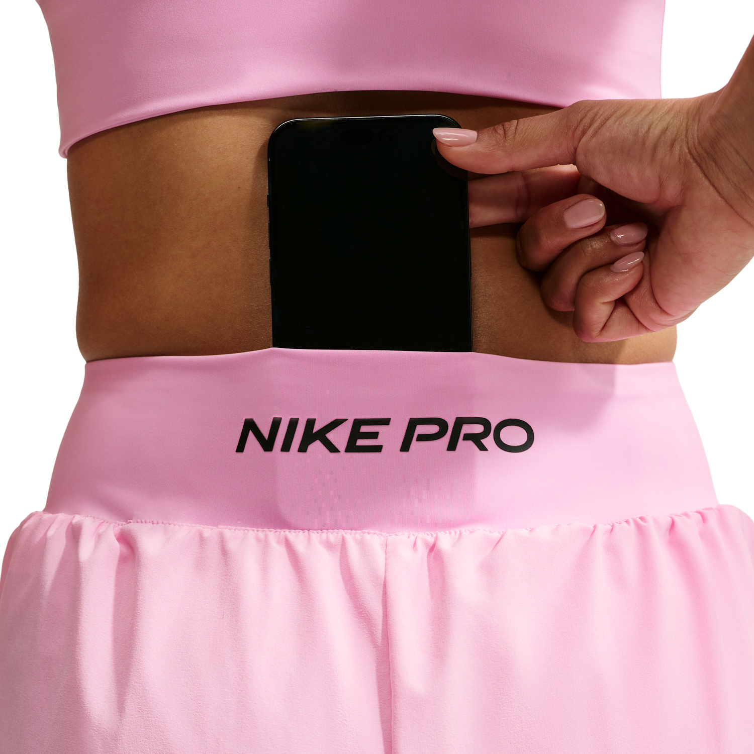 Nike Pro Dri-FIT Sculpt 2N1 3In High-Rise Short - Women's - Black/Pink Rise
