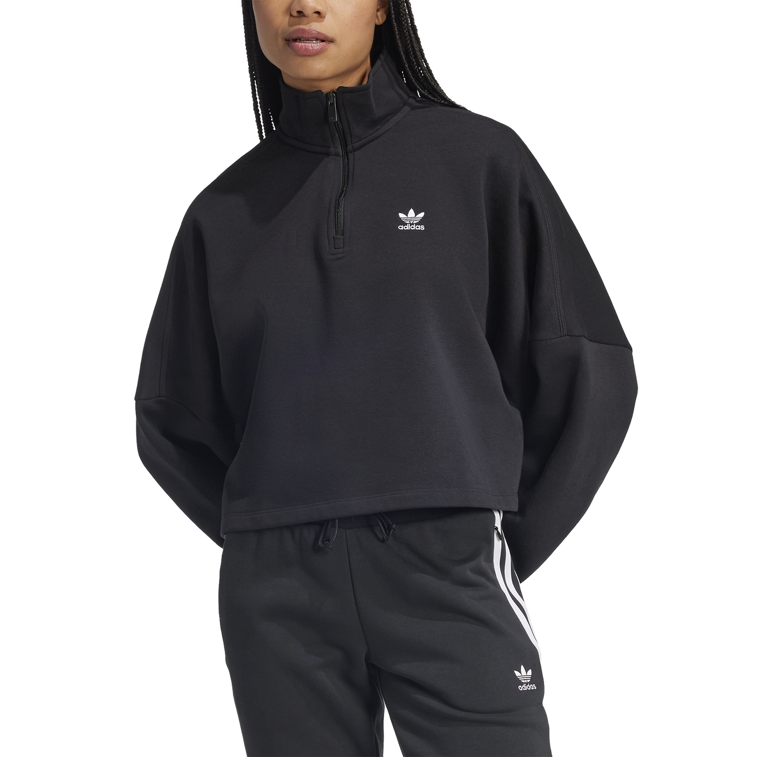adidas Originals Trefoil Essentials H/Z Sweatshirt - Women's - Black