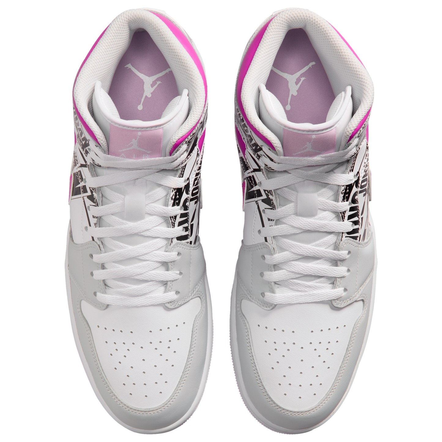 Jordan Air Jordan 1 Mid SE - Men's - Off White/Fire Pink/University Red