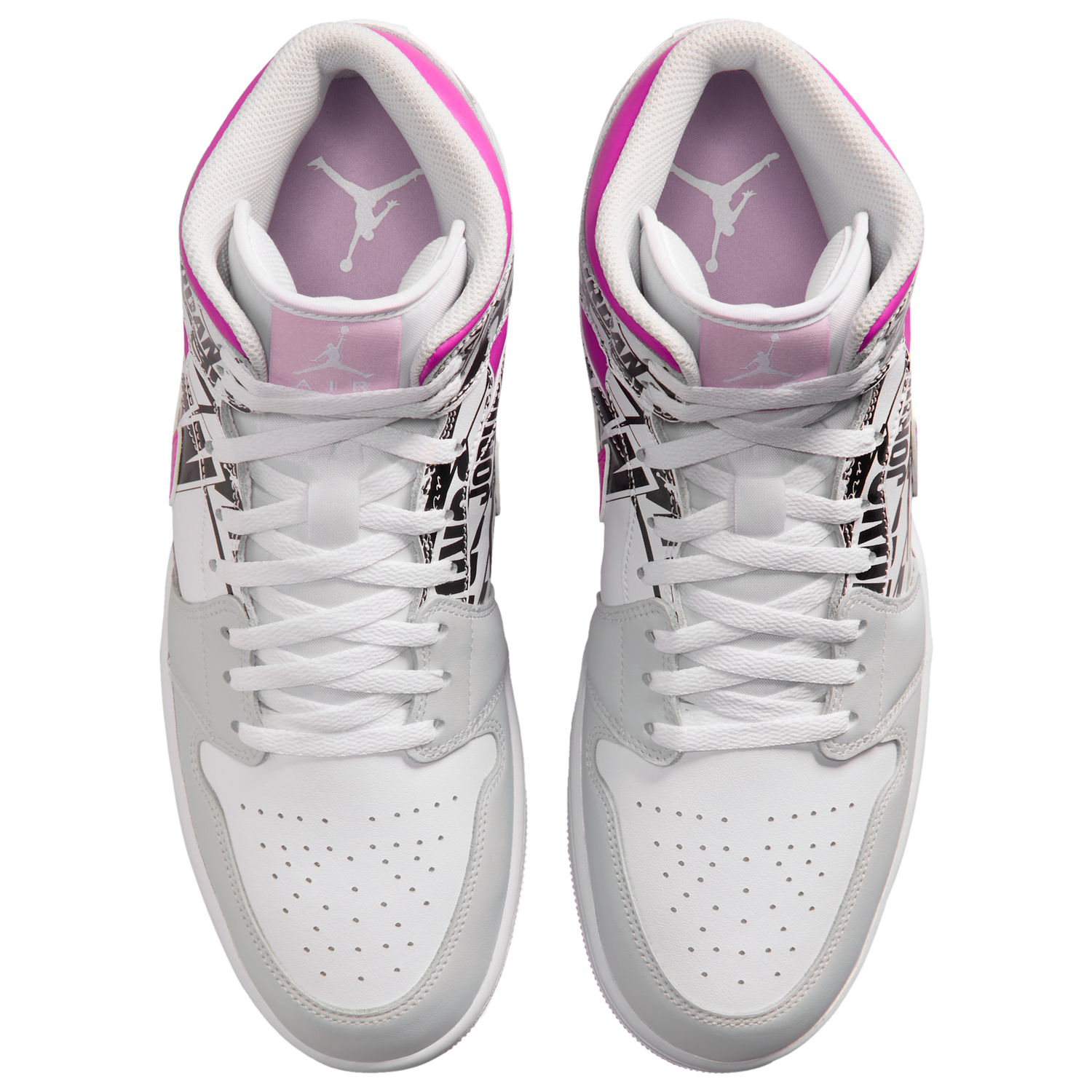Jordan Air Jordan 1 Mid SE - Men's - Off White/Fire Pink/University Red