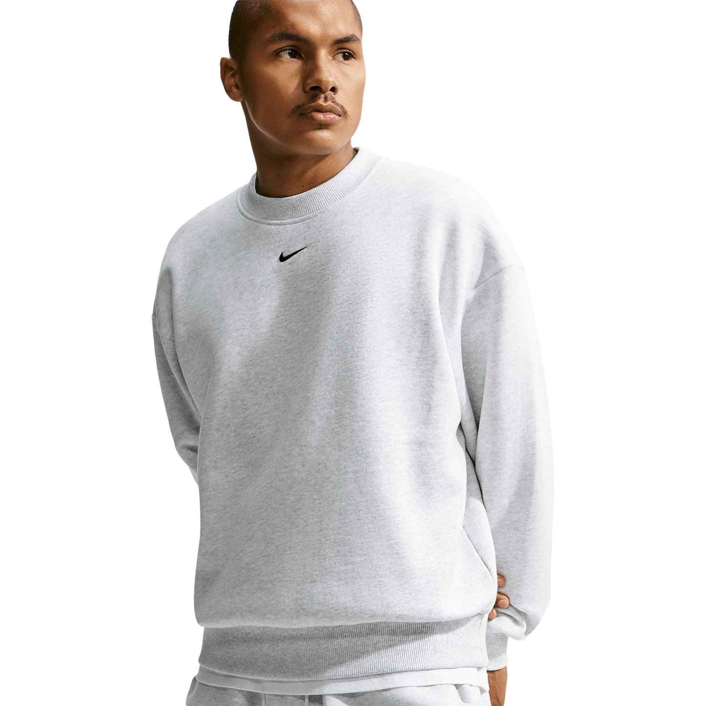 Nike Solo Basketball Long Sleeve Concept Crew - Men's - Birch Heather/Black