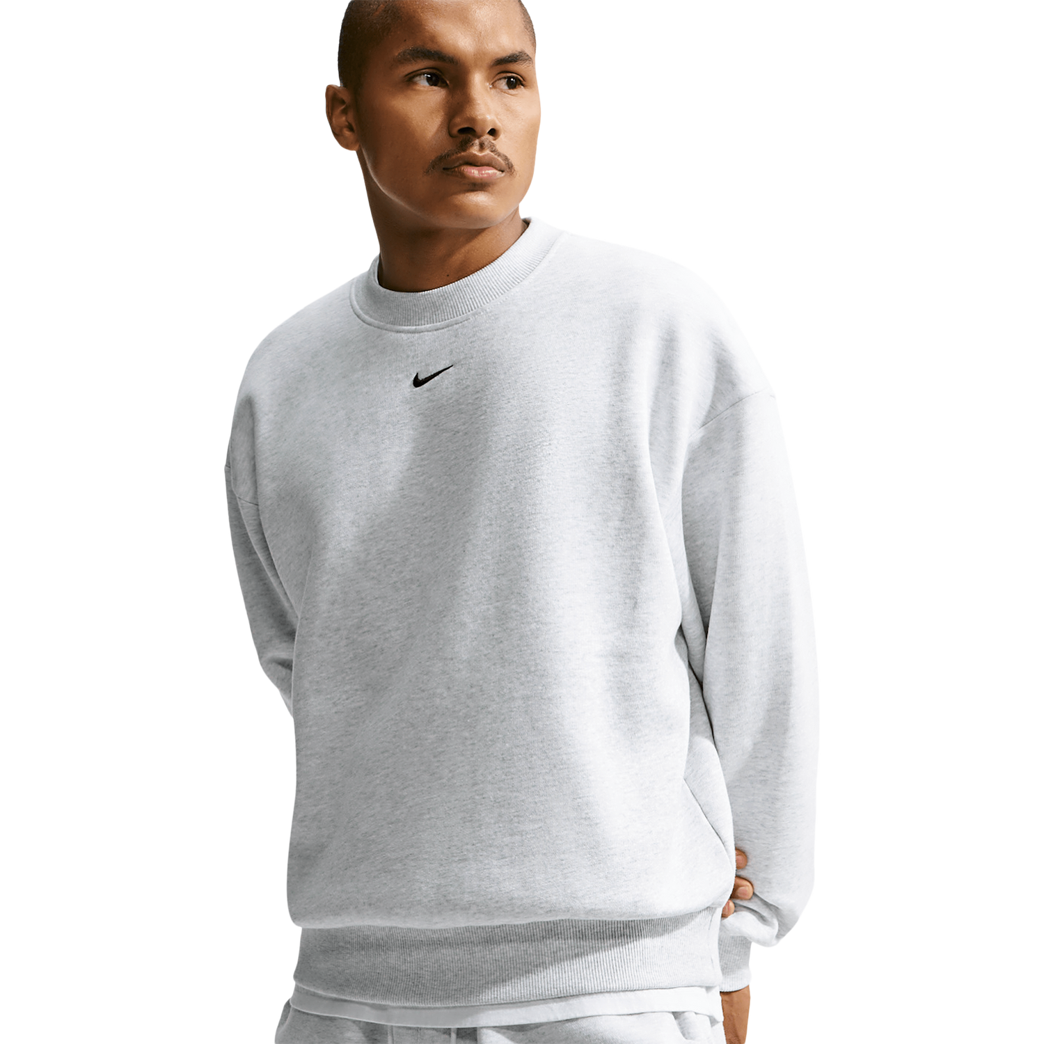 Nike Solo Basketball Long Sleeve Concept Crew - Men's - Birch Heather/Black
