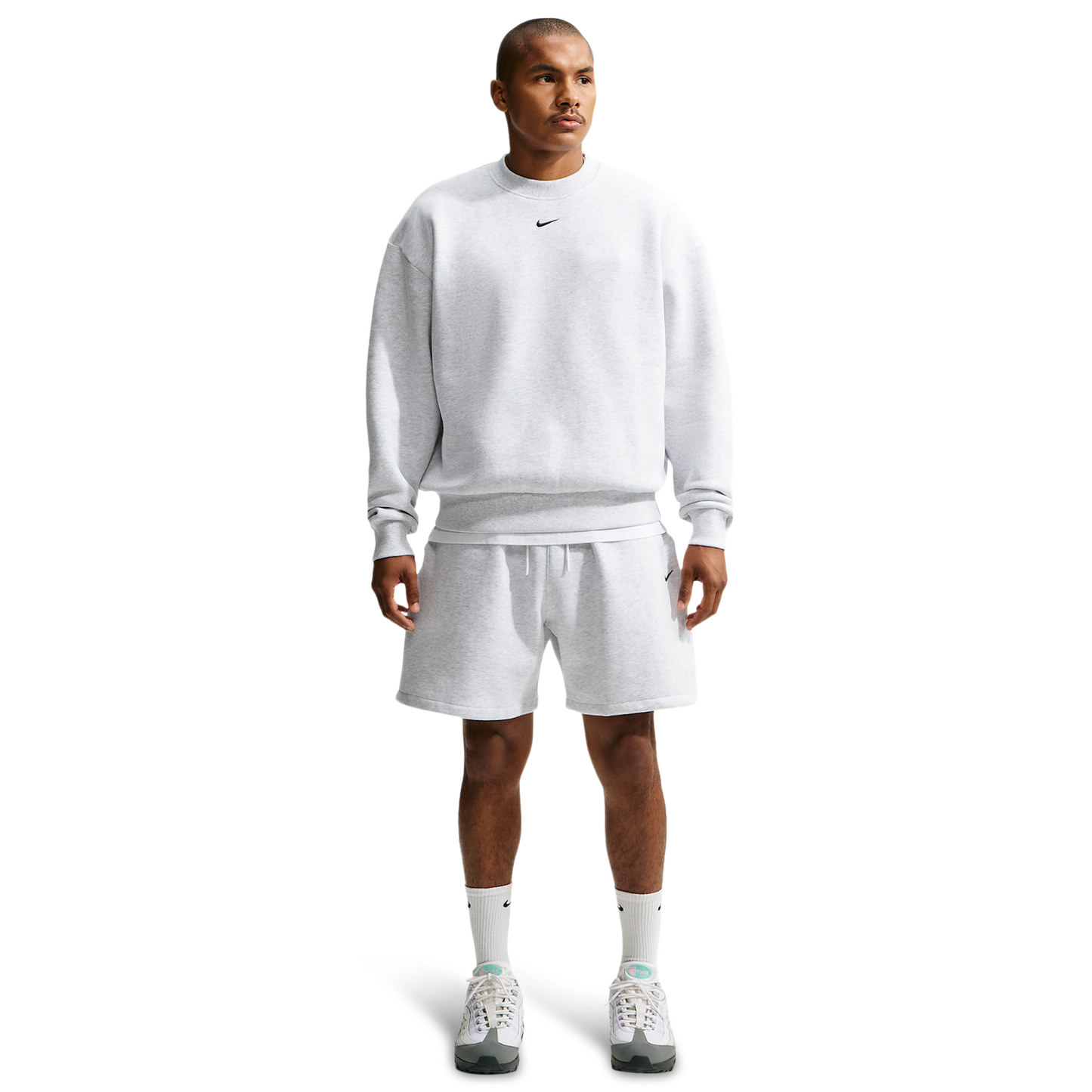 Nike Solo Basketball Long Sleeve Concept Crew - Men's - Birch Heather/Black