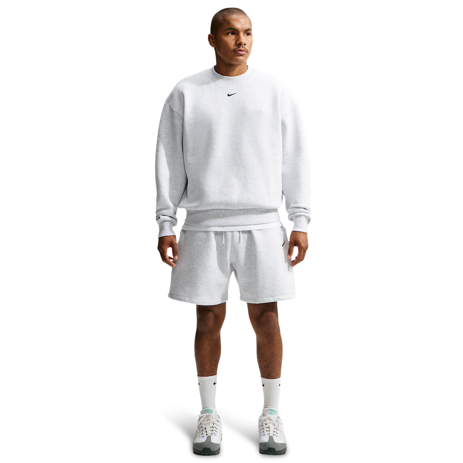 Nike Solo Basketball Long Sleeve Concept Crew - Men's - Birch Heather/Black