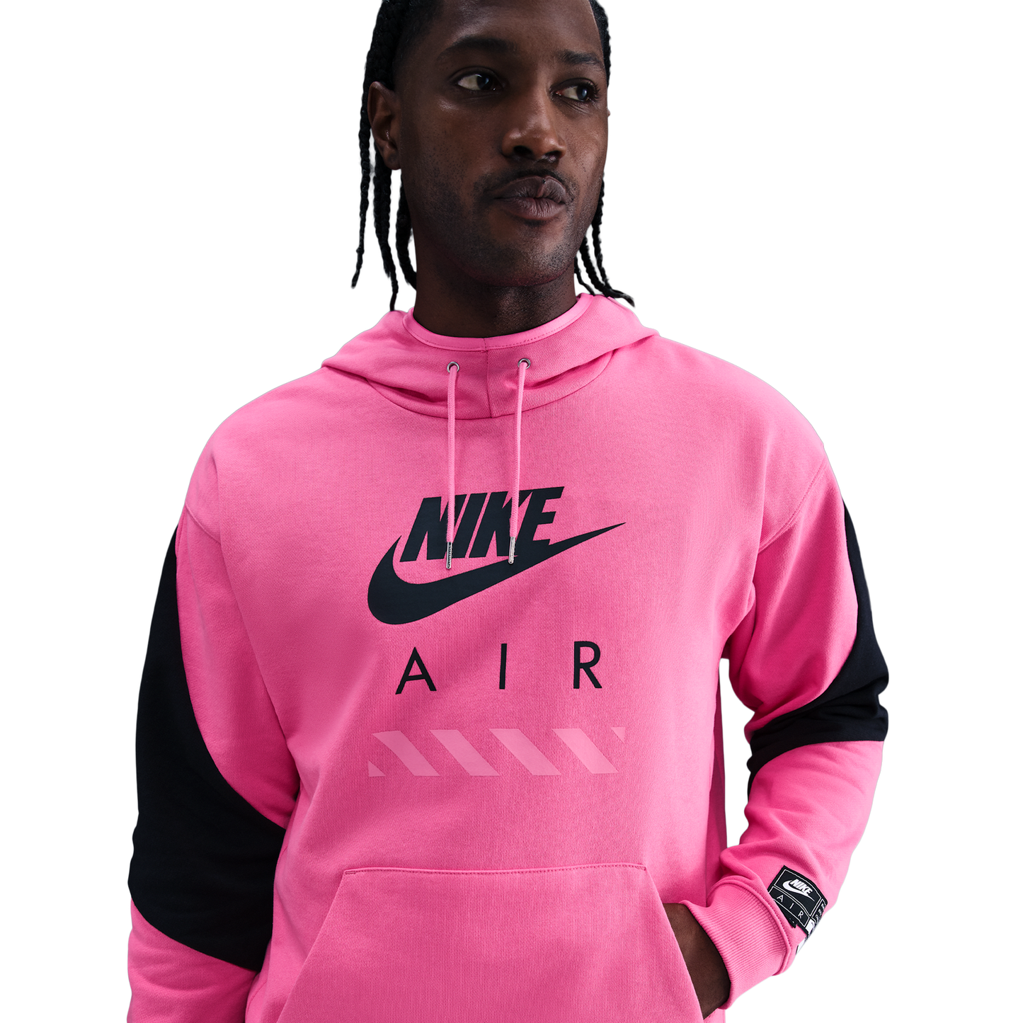 Nike Air Fleece Pullover Hoodie BFT - Men's - Pinksicle/Black/Black