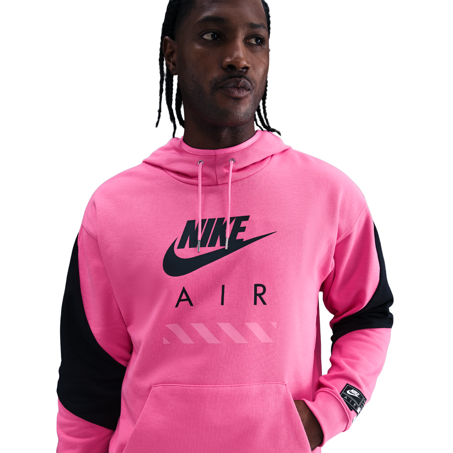 Nike Air Fleece Pullover Hoodie BFT - Men's - Pinksicle/Black/Black