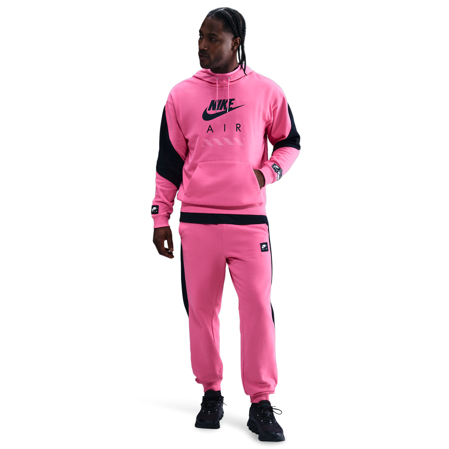 Nike Air Fleece Pullover Hoodie BFT - Men's - Pinksicle/Black/Black