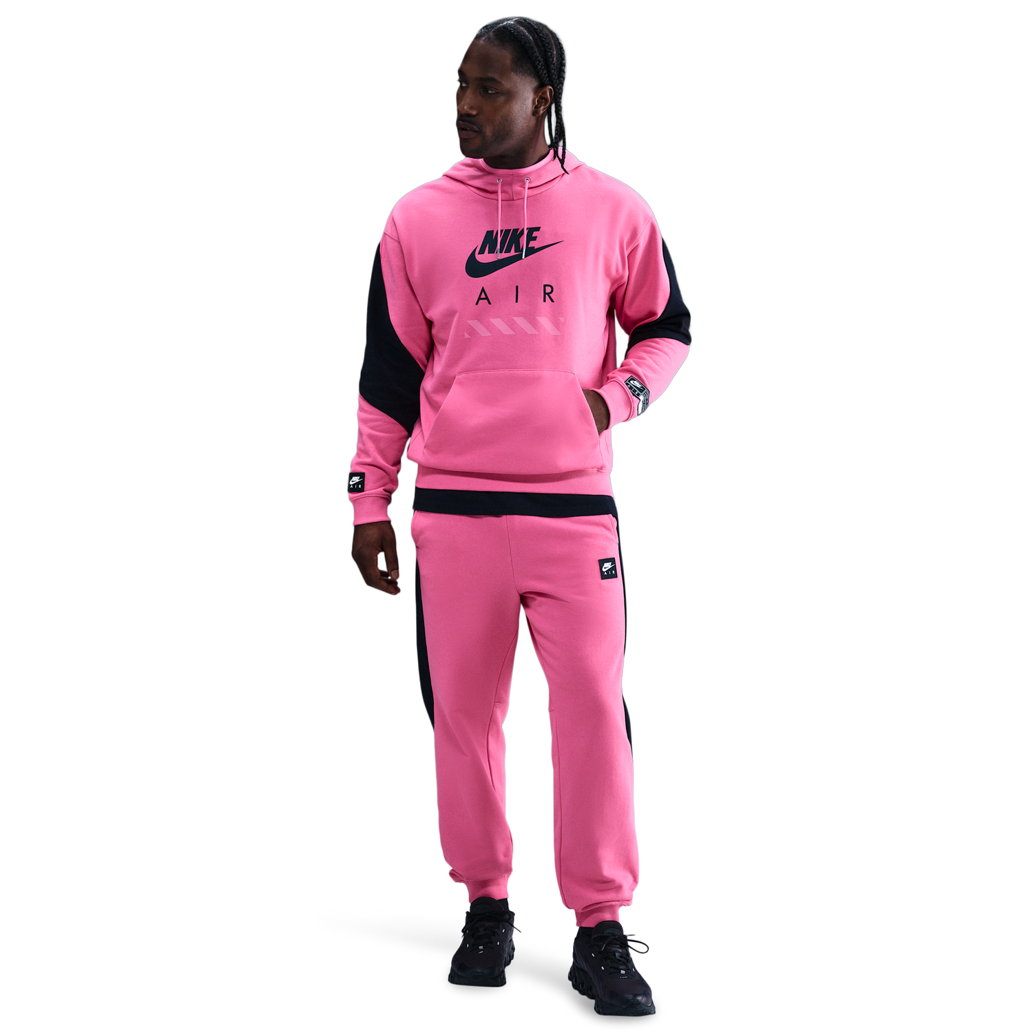 Nike Air Fleece Pullover Hoodie BFT - Men's - Pinksicle/Black/Black