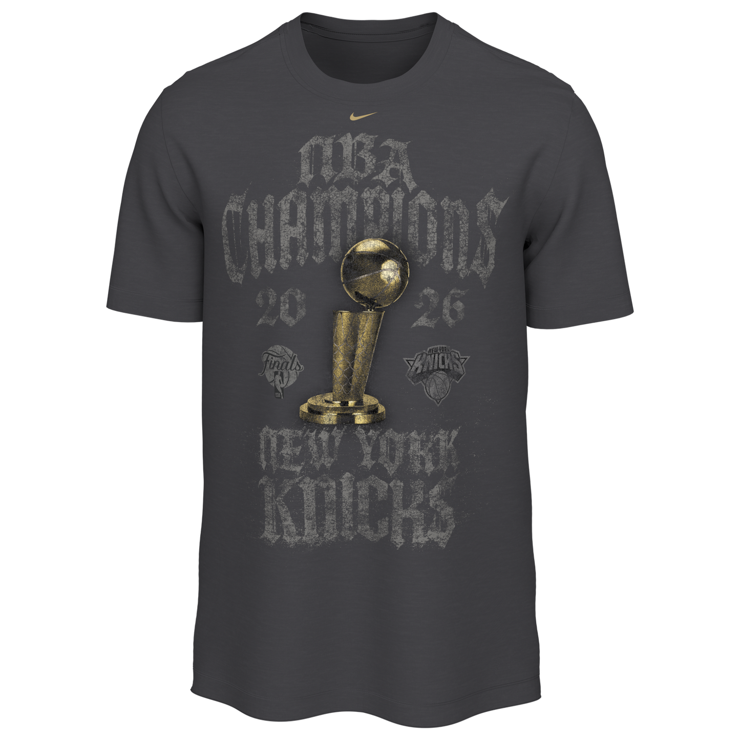 Nike Knicks Locker Room Champs T-Shirt - Men's - Anthracite/Black