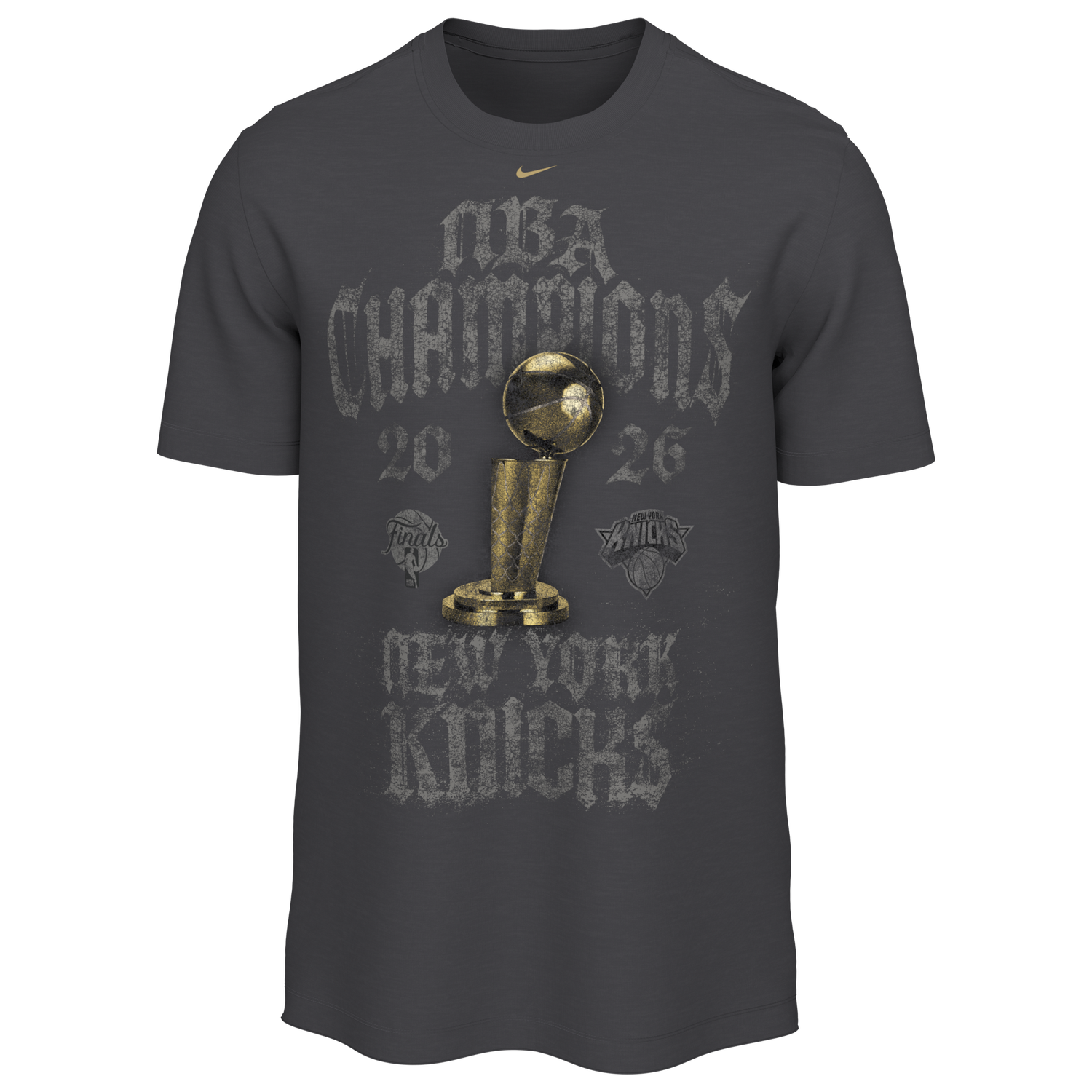 Nike Knicks Locker Room Champs T-Shirt - Men's - Anthracite/Black