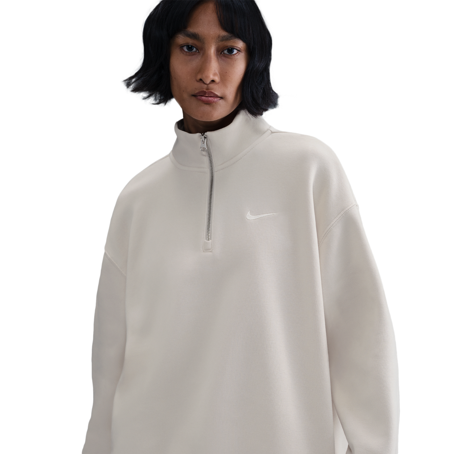 Nike NSW Phoenix Fleece Oversized Long Quarter-Zip - Women's - Lt Orewood Brown/Sail