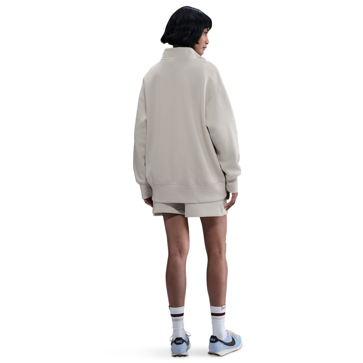 Nike NSW Phoenix Fleece Oversized Long Quarter-Zip - Women's - Lt Orewood Brown/Sail